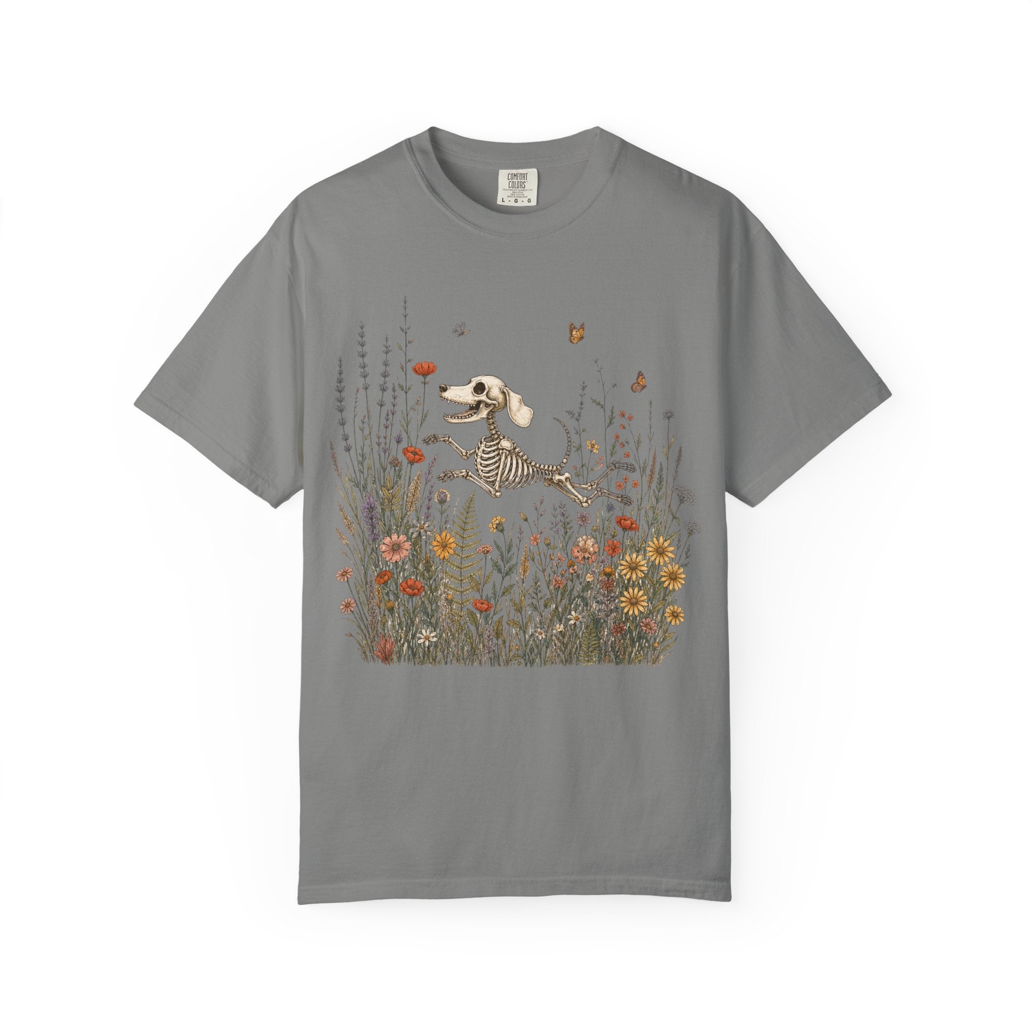 Dachshund Skeleton in Wildflowers T‑Shirt