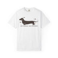 Dachshund Diagram T-Shirt — "Low Clearance, High Confidence" Graphic Tee