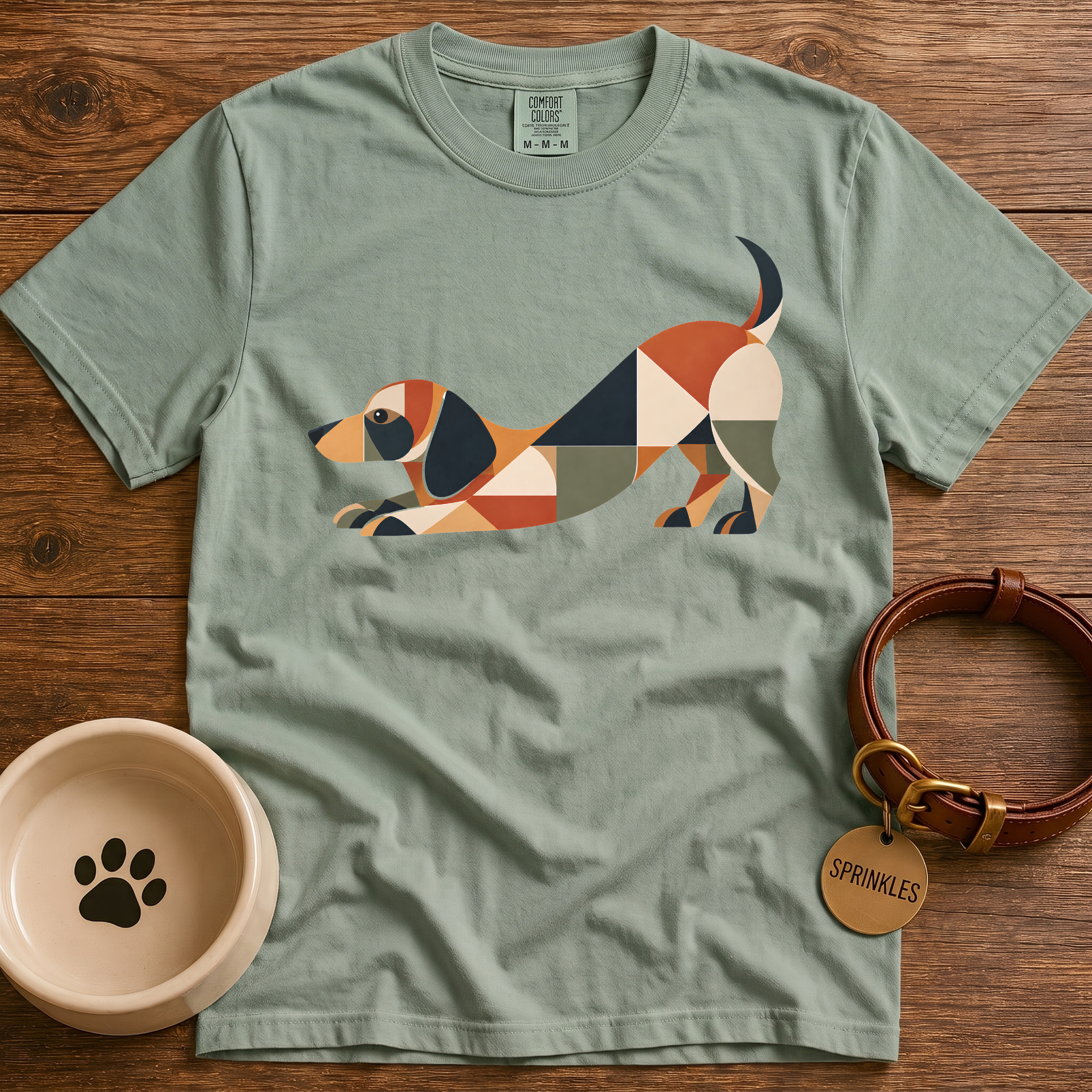 Geometric Dachshund  T-Shirt