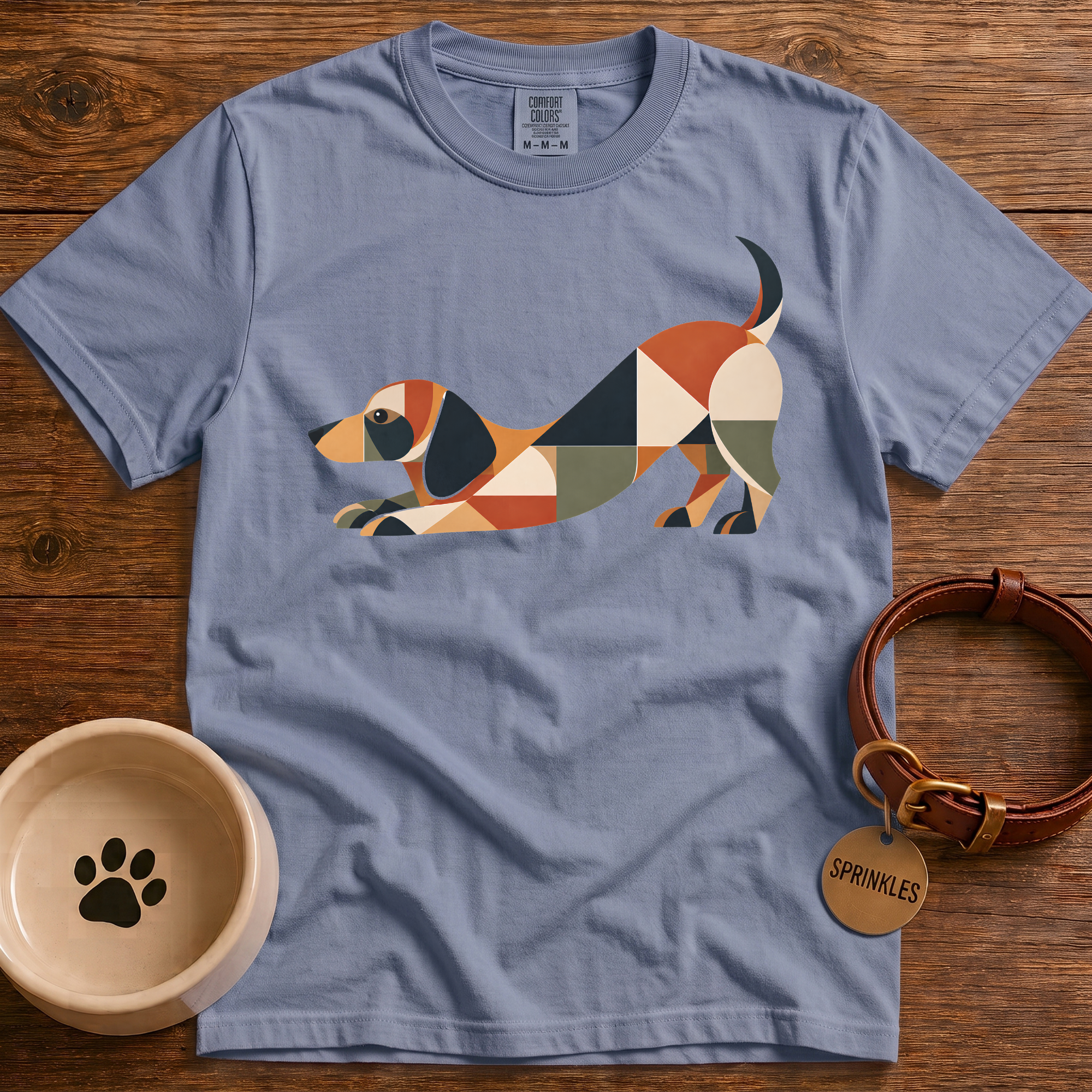 Geometric Dachshund  T-Shirt