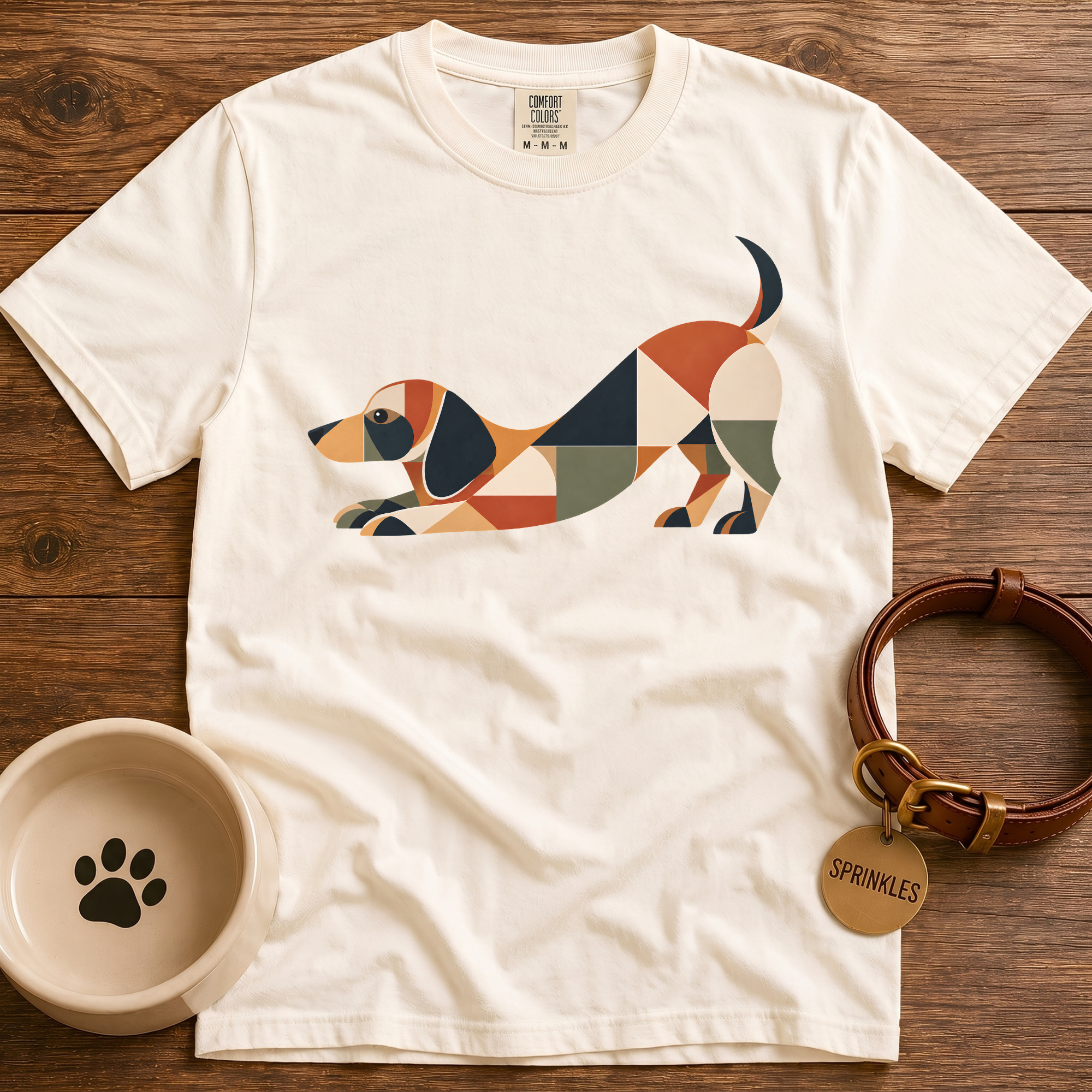Geometric Dachshund  T-Shirt
