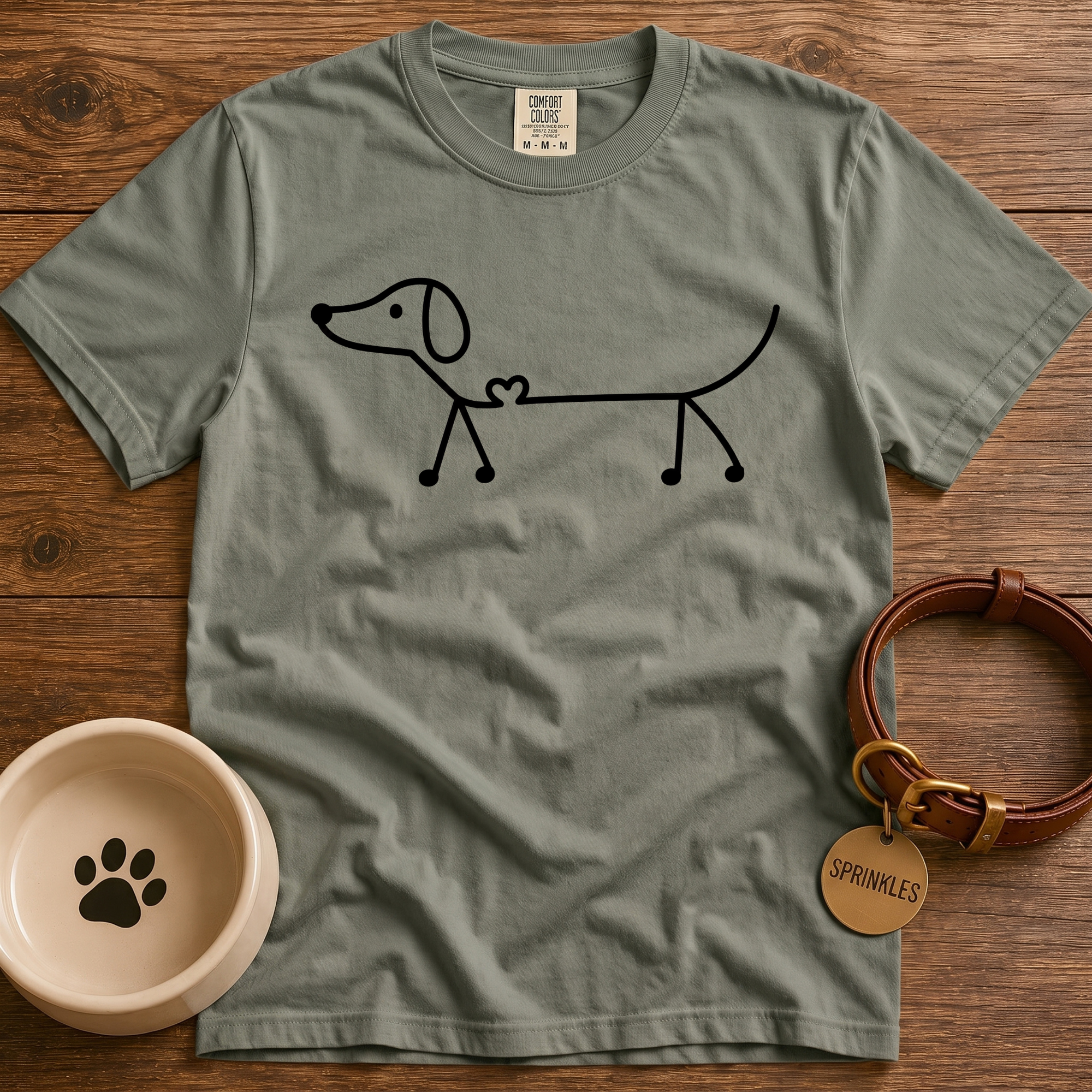 Stick Figure Dachshund T-Shirt