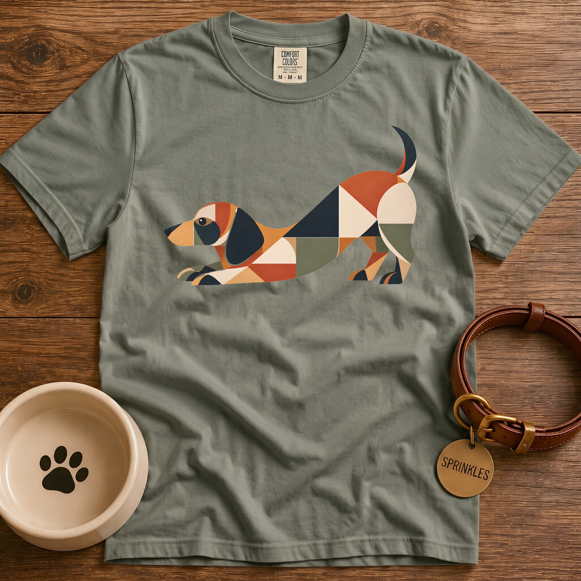 Geometric Dachshund  T-Shirt