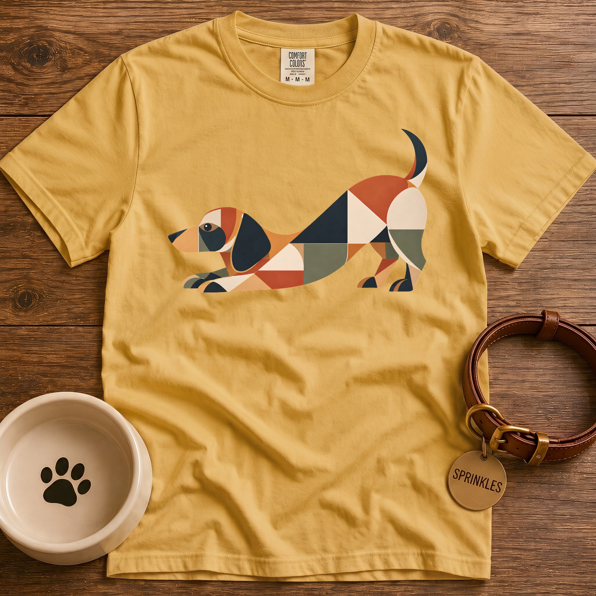 Geometric Dachshund  T-Shirt